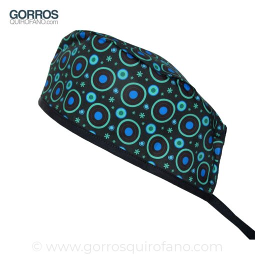 Gorros Quirofano 722 Circulos neon azul
