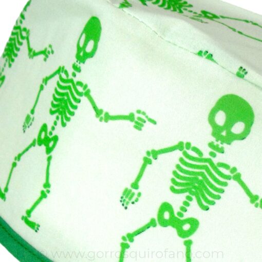 Gorros Quirofano Hombre 732 Pelo Corto Esqueletos Verdes 2