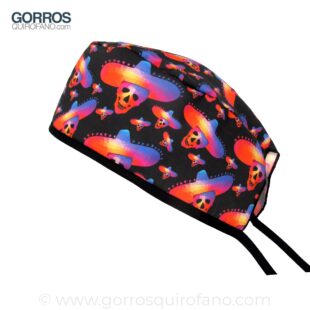 Gorros Quirurgicos Calaveras Colores Sombrero Mexicano