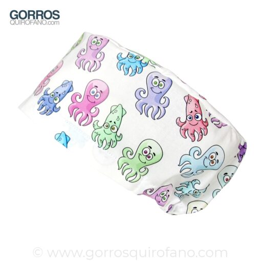 Gorros Quirofano Pulpos Calamares Divertidos Colores - 348