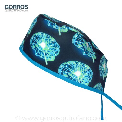 Gorros Quirofano Cerebros Azul y Verde Electrico - 840