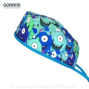 Gorros Quirofano Monstruos Azules Ojos Saltones - 843