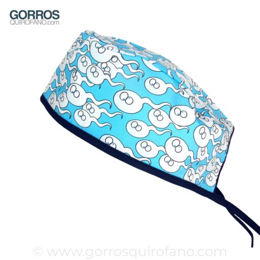 Gorros Quirofano Espermatozoides Divertidos Azul - 848