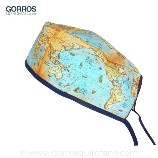 Gorros Quirofano I Love to Travel Hombre Mapa Mundi - 846