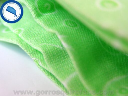Gorros quirofano senos verde manzana detalle -403b