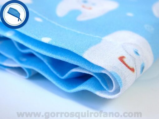Detalle Gorros Quirofano Azul Celeste Muelas Divertidas - 410c