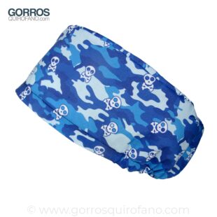 Gorros Quirofano Camuflaje Calaveras Azul - 414