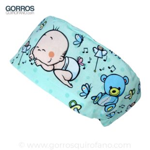 Gorros Quirofano Verde Menta Bebé durmiendo - 411