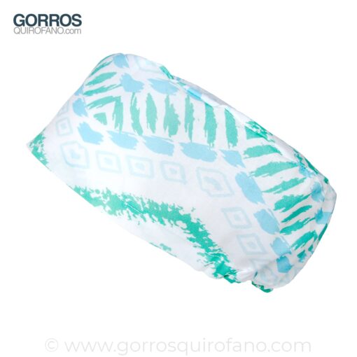 Gorros Quirófano Étnicos Blanco Verde Celeste - 412