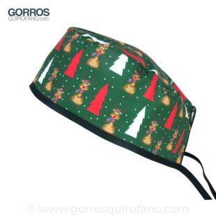 Gorros Quirofano Renos Arbol Nieve Verde - 891
