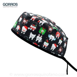 Gorros Quirofano Negros Muelas Navidad - 894