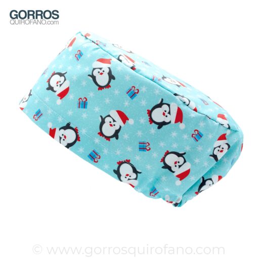 Gorros Quirofano Pinguinos Navidad Azul - 436