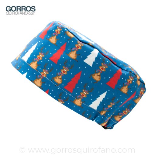 Gorros Quirofano Renos Arbol Navidad Azul - 434