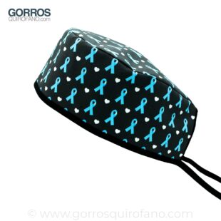 Gorros quirofano negros Lazo Azul Próstata - 935
