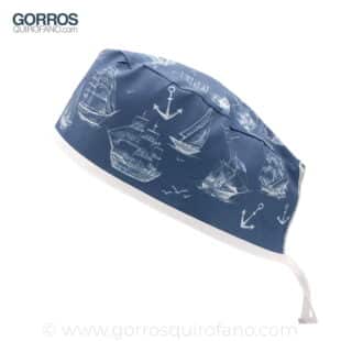 Gorros Quirofano Azules Barcos Anclas – 948